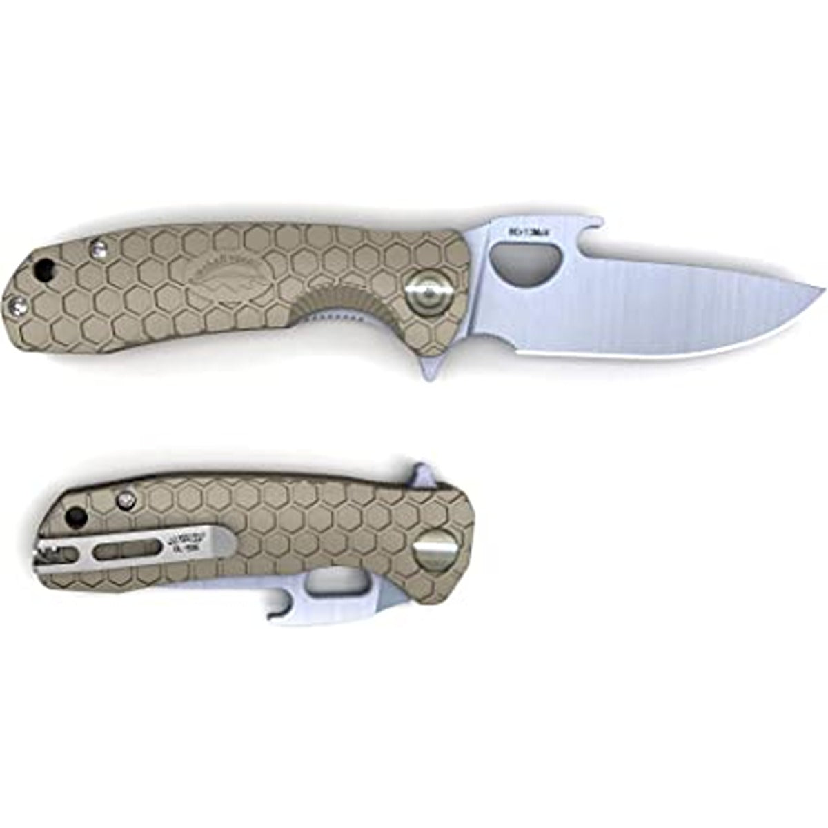 Honey Badger Opener Camping Knife - Tan, Large
