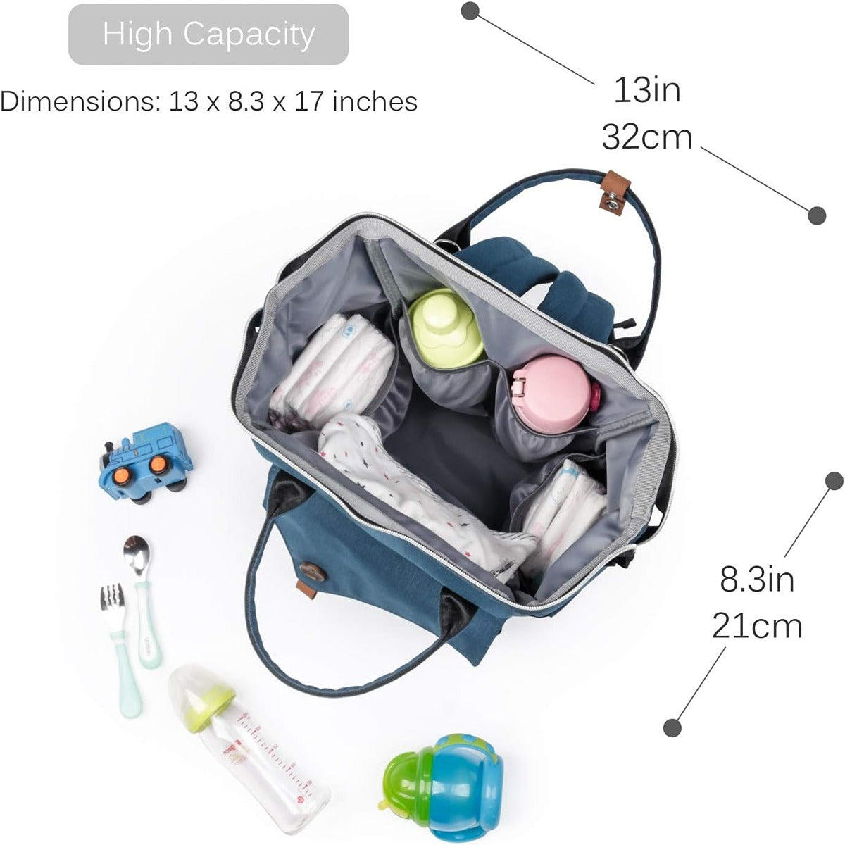 Almeda Alameda Diaper Backpack Large Blue