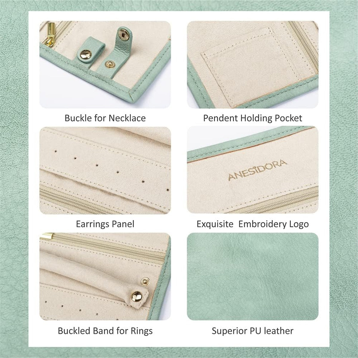 Almeda Alameda Anesidora Jewelry Case Green