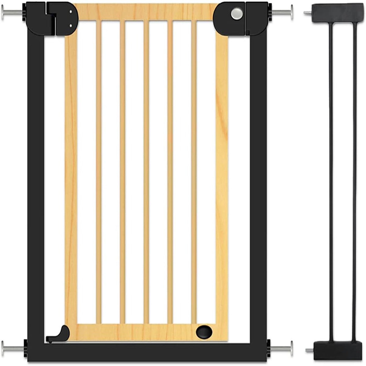 Baby Safe Baby Safe Wooden Safety Gate wt 14cm Black Extension Natural Wood