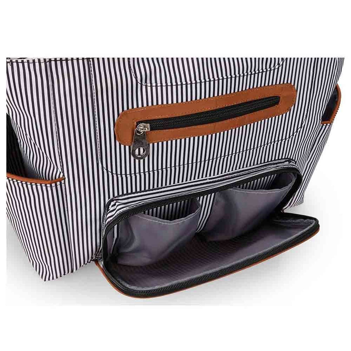 Little Story Little Story - Diaper Bag Set of 6 With Hooks - Black