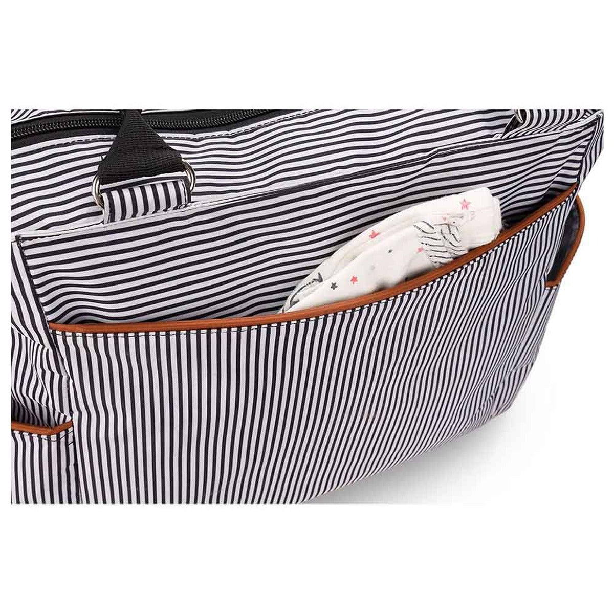 Little Story Little Story - Diaper Bag Set of 6 With Hooks - Black