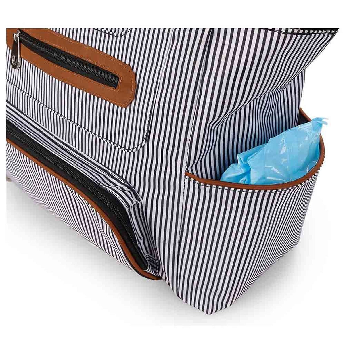 Little Story Little Story - Diaper Bag Set of 6 With Hooks - Black