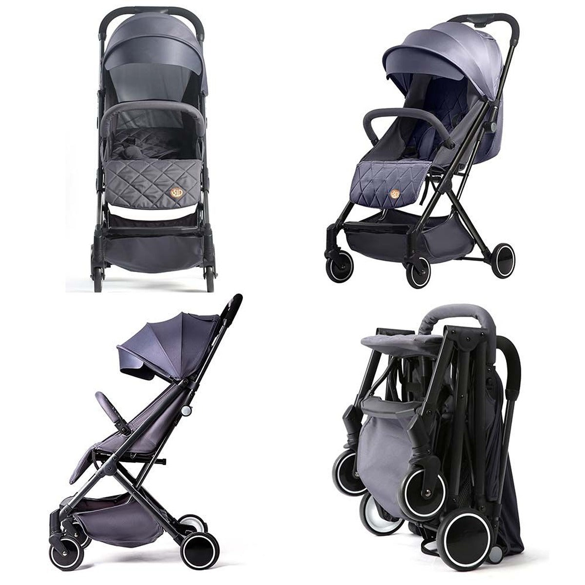 Teknum Teknum Travel Lite Stroller Dark Grey + Diaper Bag - Yellow