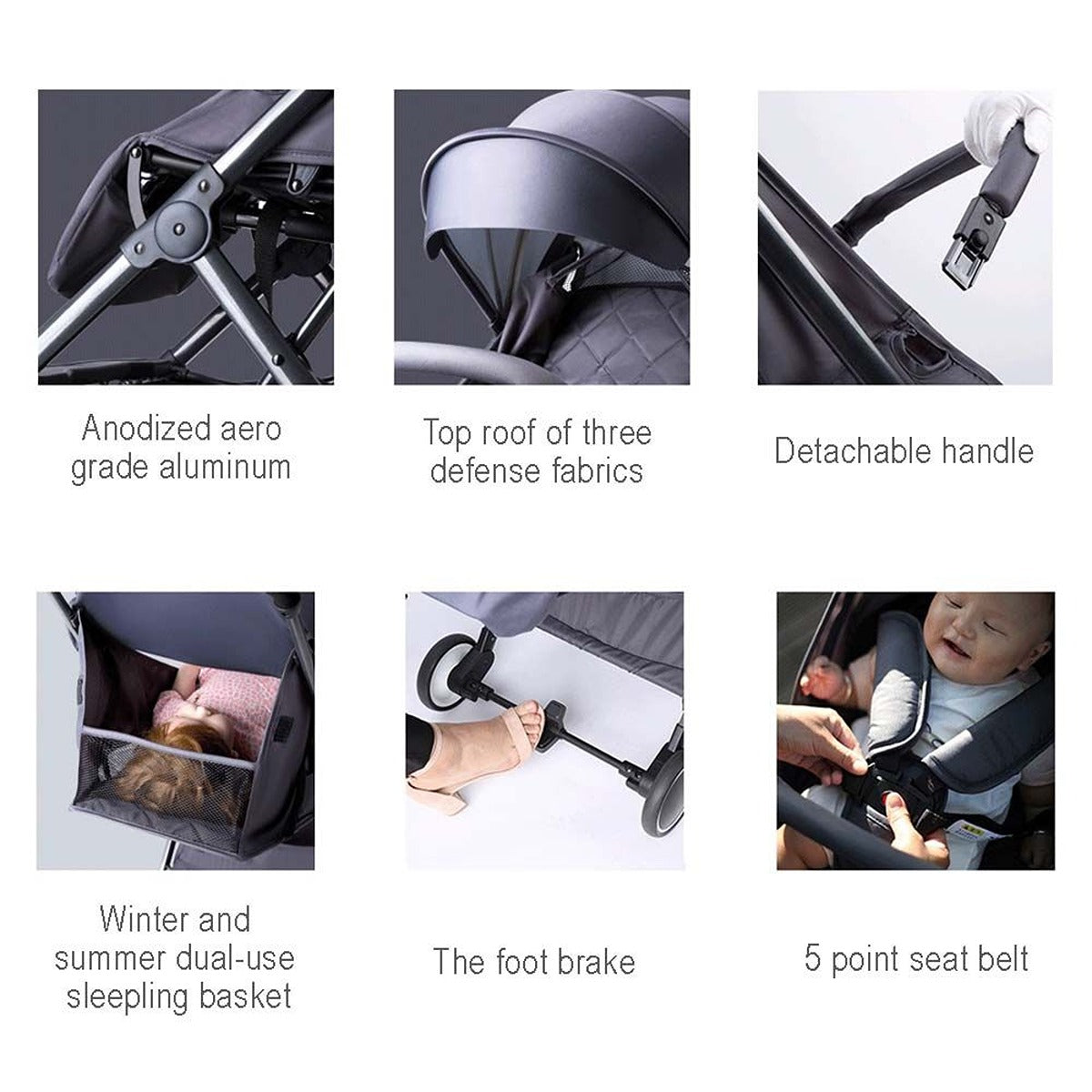 Teknum Teknum Travel Lite Stroller Dark Grey + Diaper Bag - Yellow