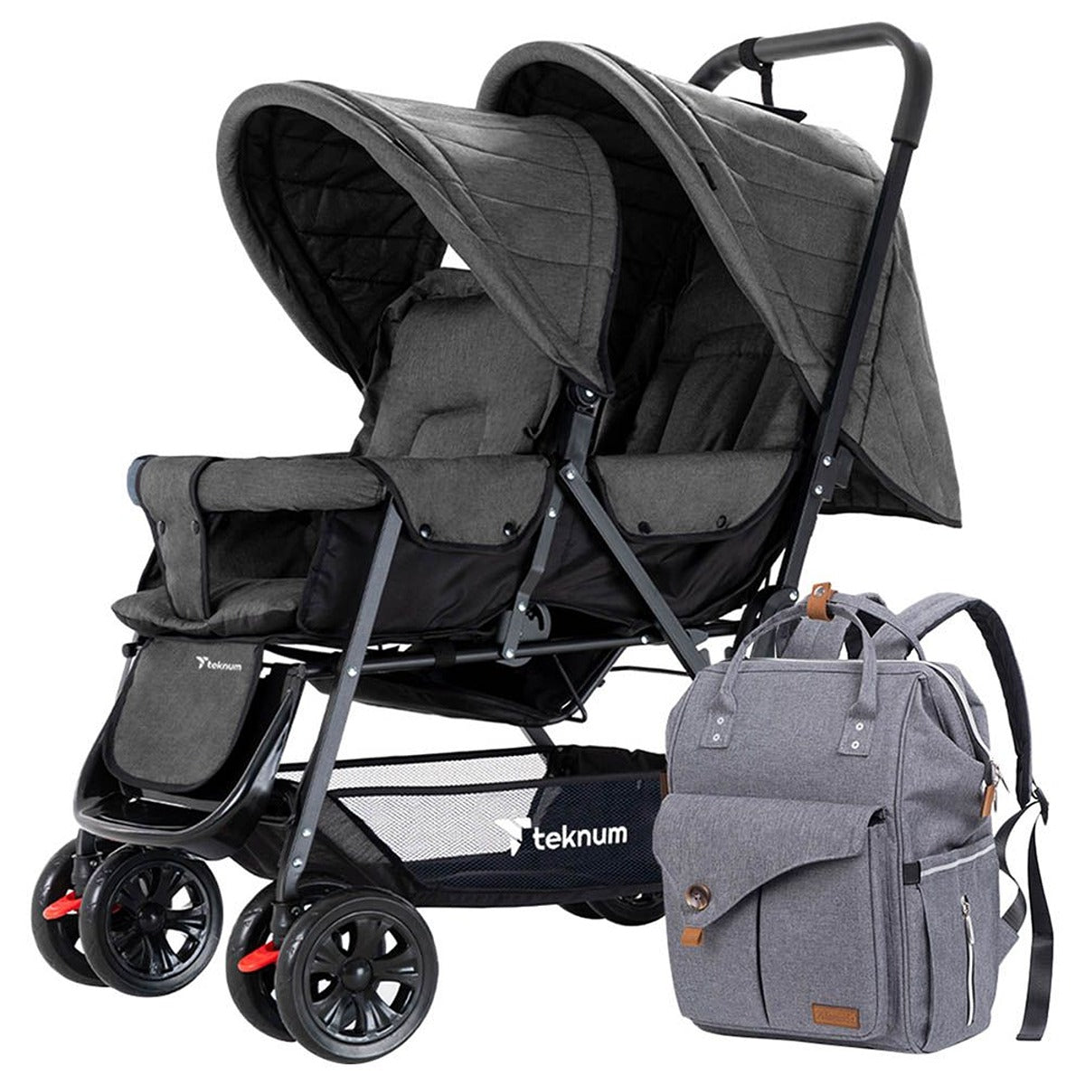 Teknum Teknum - Double Stroller Combo - Dark Grey
