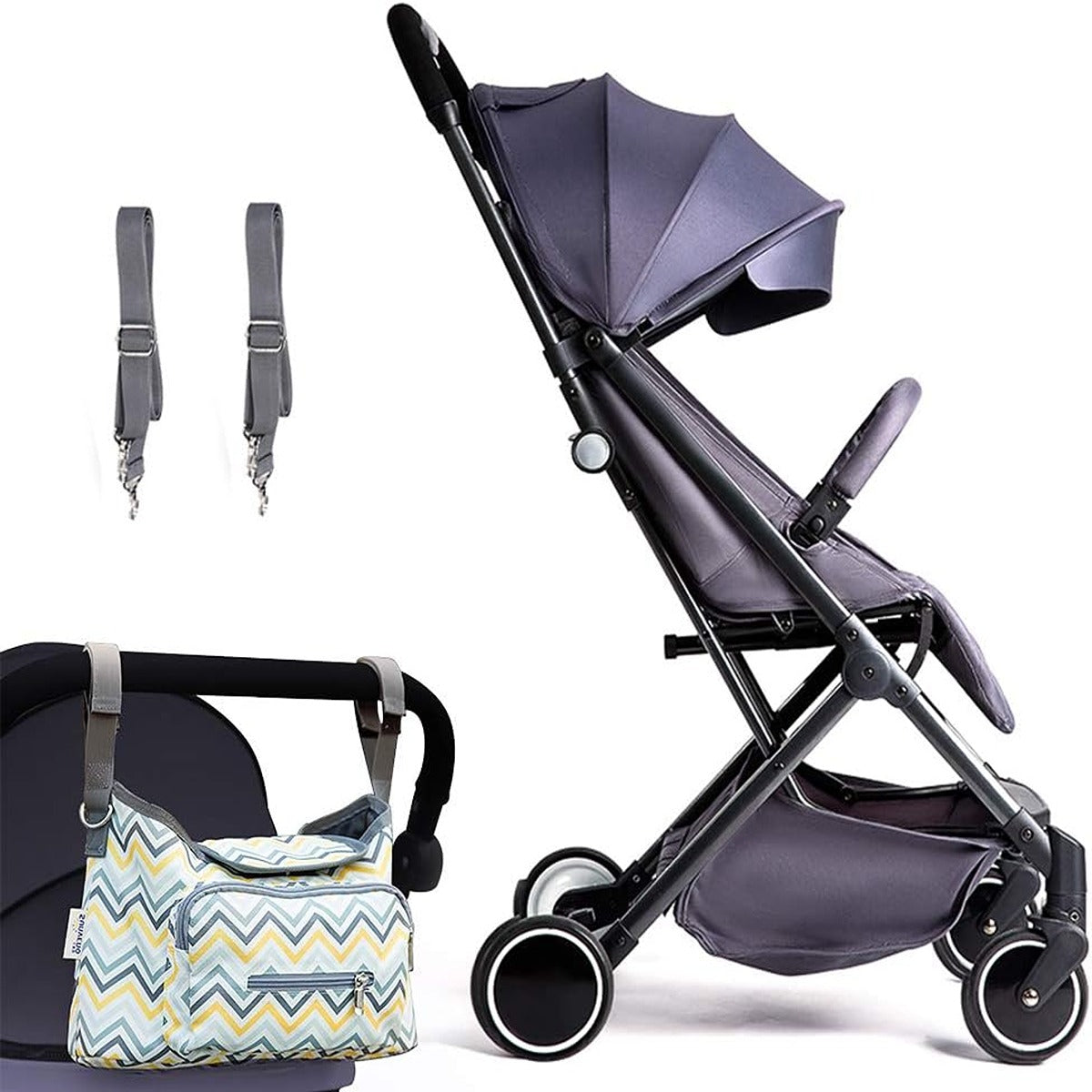 Teknum Travel Lite Stroller SLD by Teknum Dark Grey Sunveno Baby Stroller OrganizerBag Yellow wave