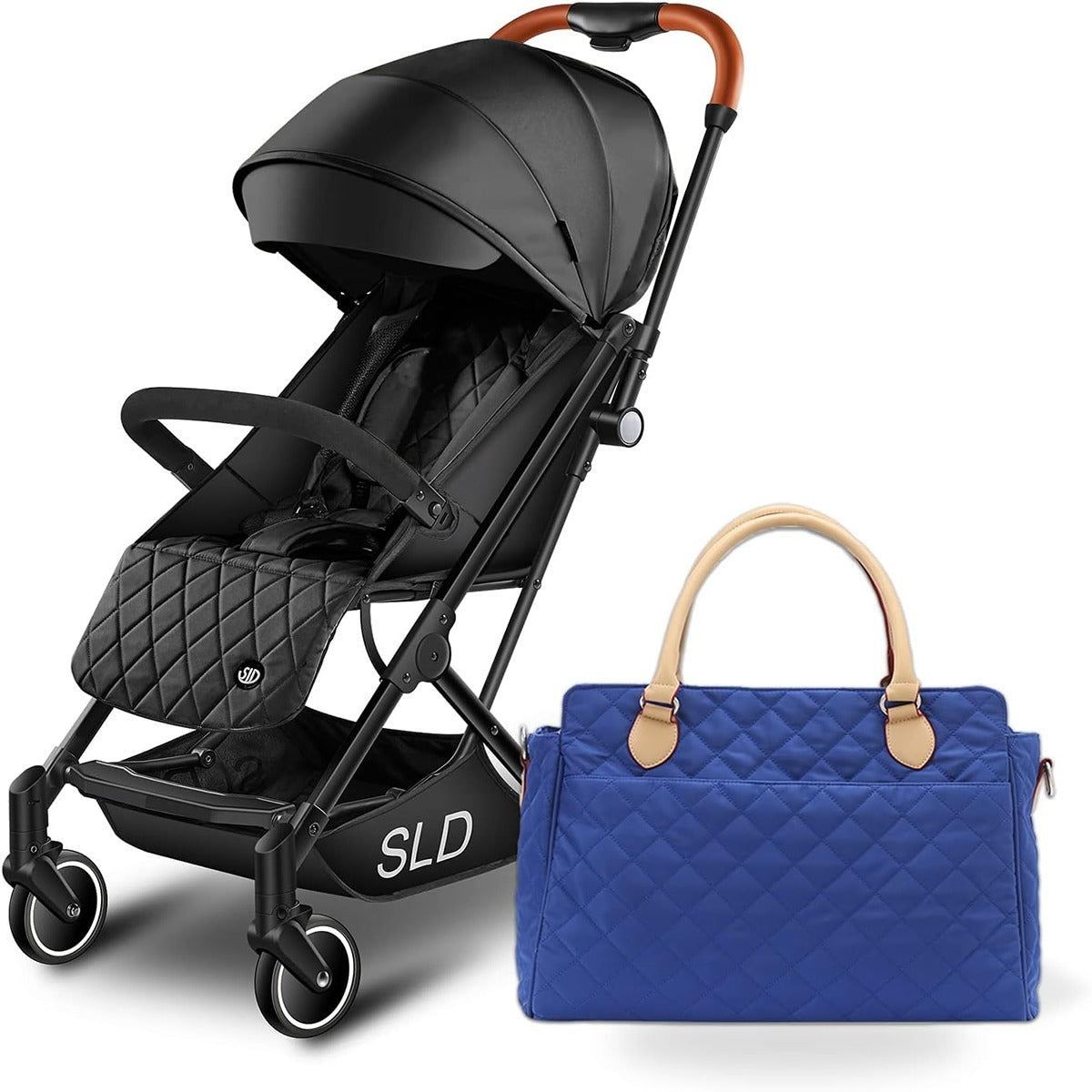 Teknum Travel Lite Stroller SLD by Teknum with Sunveno Styler Fashion diaper Bag Black