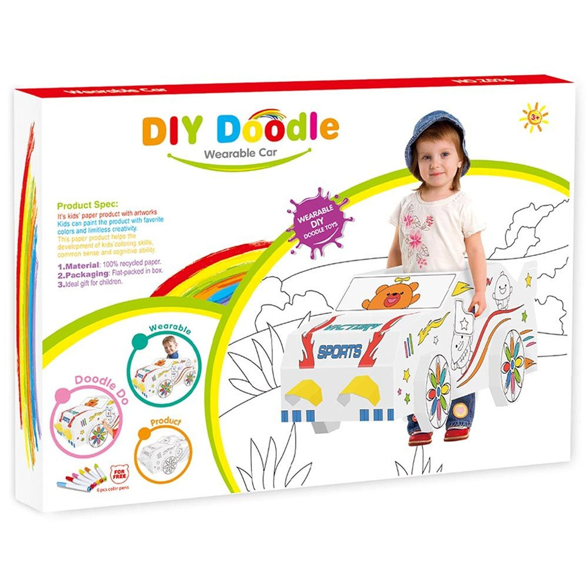 Eazy Kids Eazy kids - DIY Doodle Coloring Wearable Car