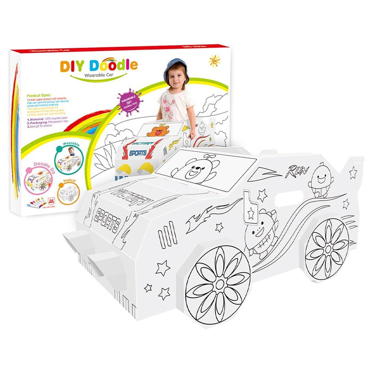 Eazy Kids Eazy kids - DIY Doodle Coloring Wearable Car
