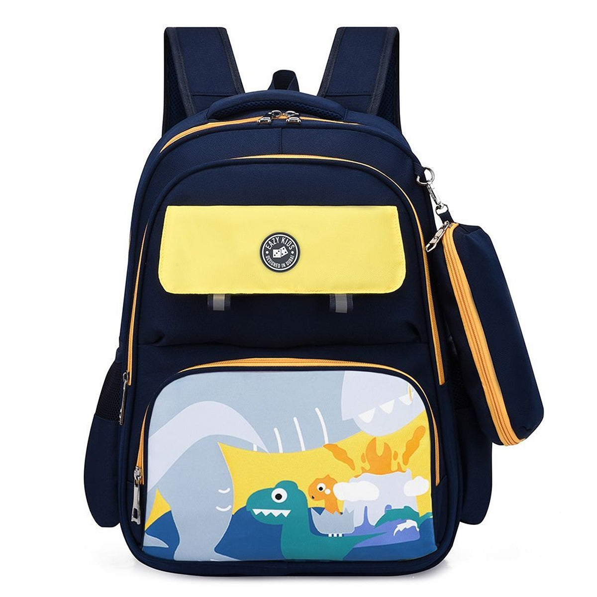 Eazy Kids Eazy Kids - School Bag Dino w/ Pencil Case - Blue - 17.7 Inch