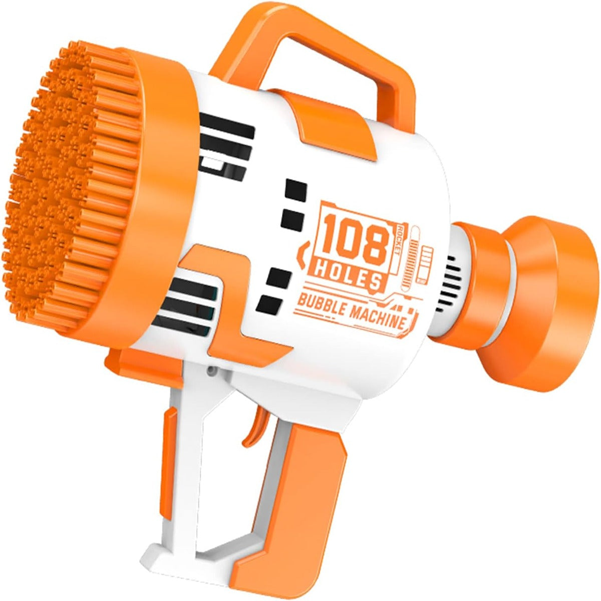 Little Story Little Story 108 Holes Bubble Machine Gun wt LightBubble Maker for Kids Indoor Outdoor Orange