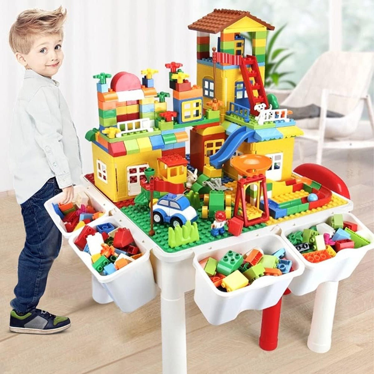 Little Story Little Story 4in1 Activity and Block Table wt 350 Blocks XL