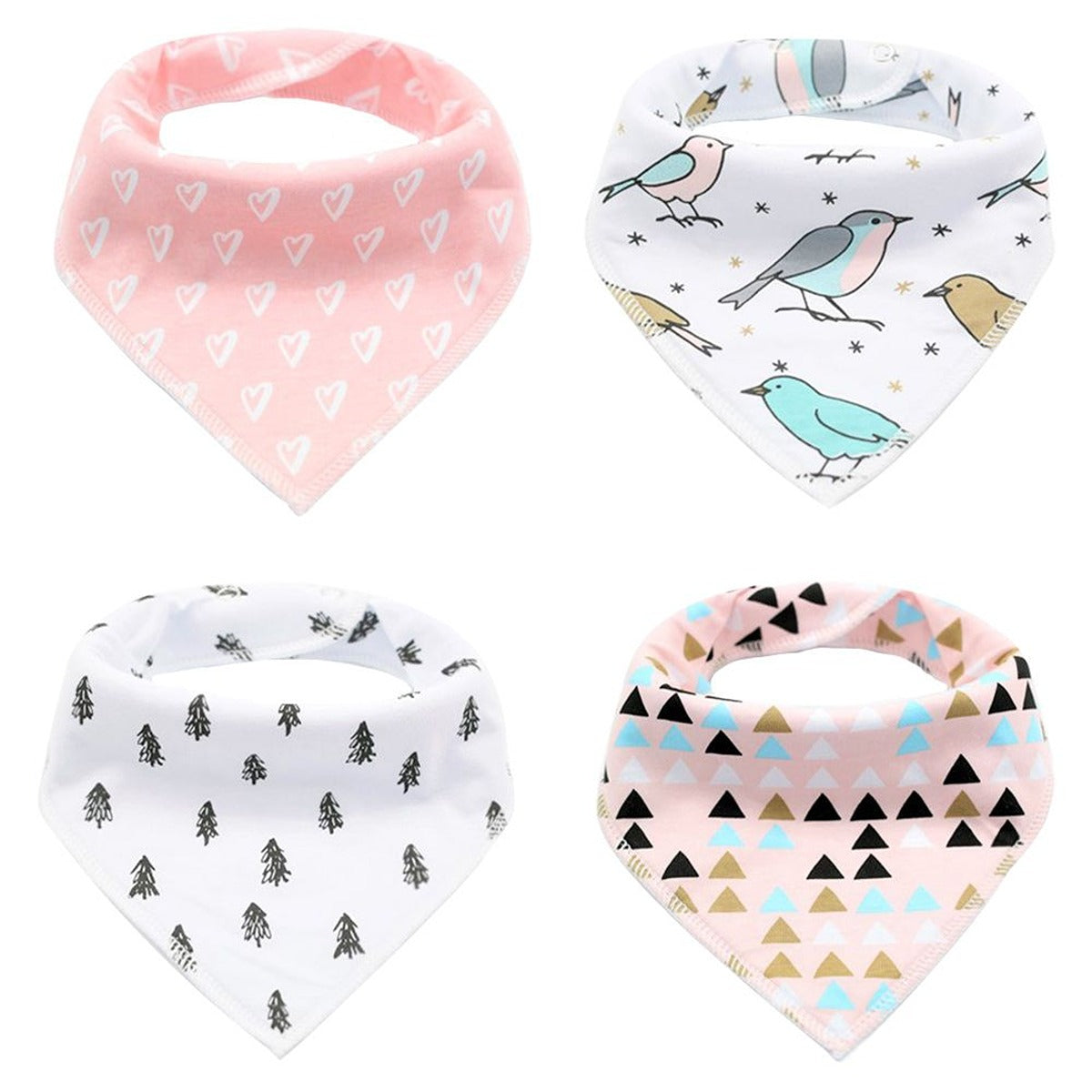 Little Story Little Story Bandana Drool Bibs Pack of 4 - Bird