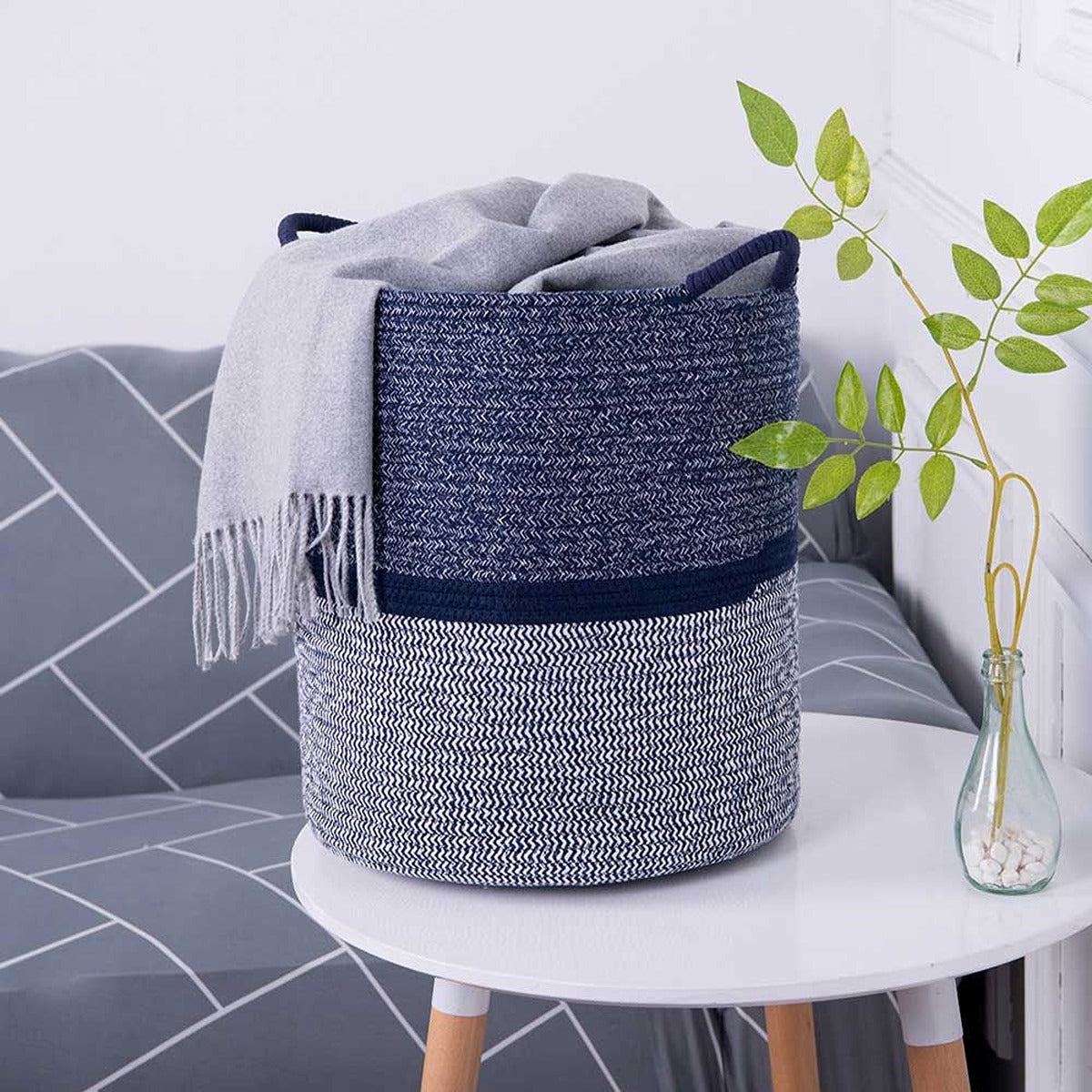 Little Story Little Story - Cotton Rope Diaper Caddy XL - Blue