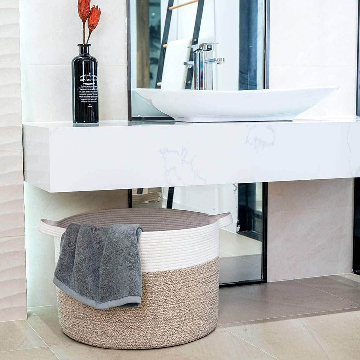 Little Story Little Story - Cotton Rope Diaper Caddy XL - Ivory