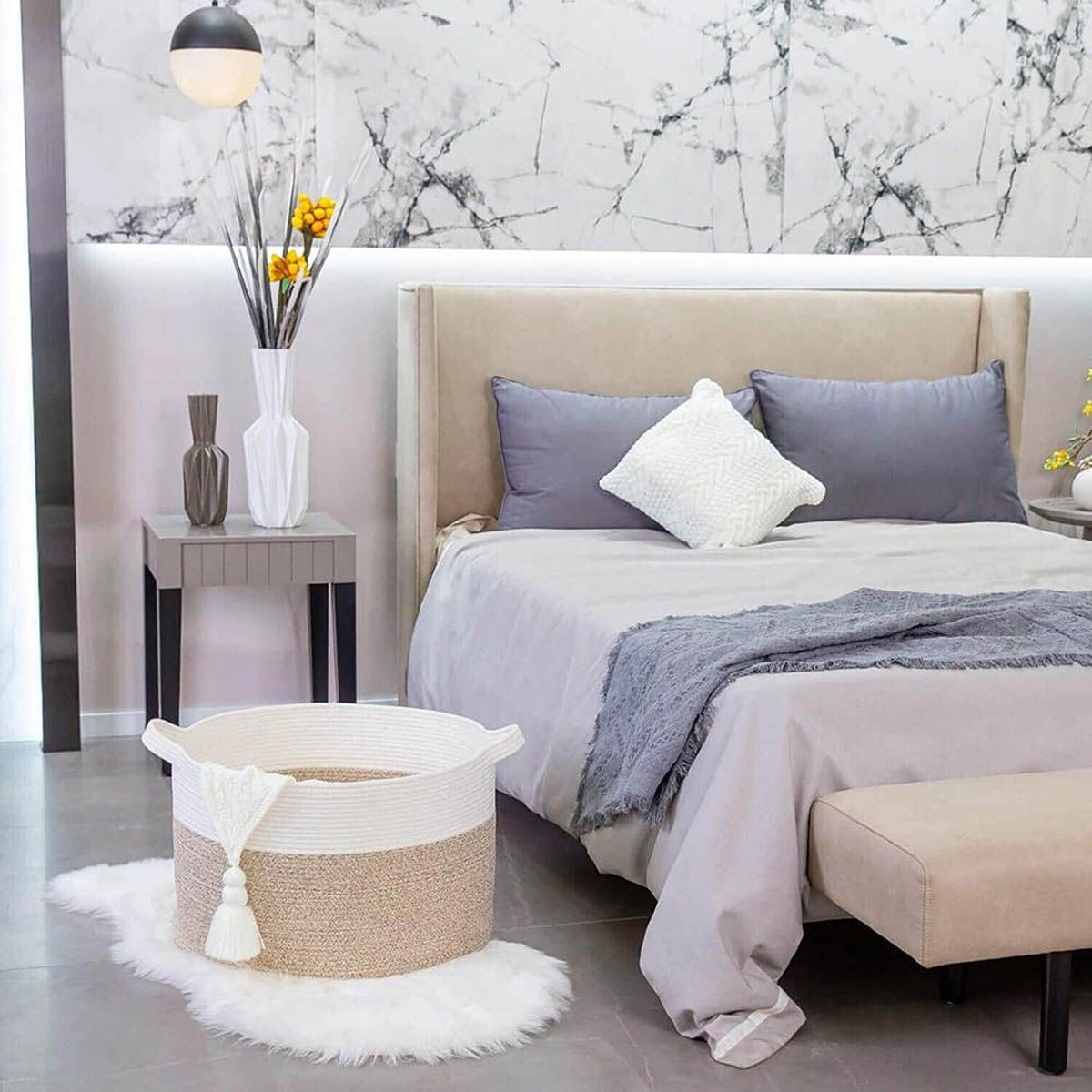 Little Story Little Story - Cotton Rope Diaper Caddy XL - Ivory