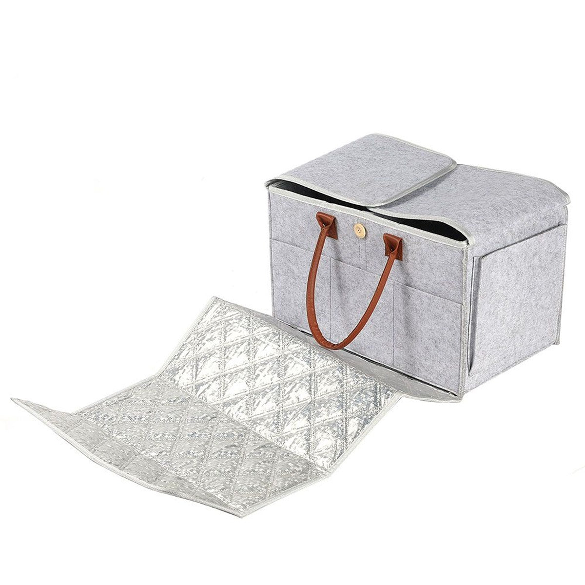 Little Story Little Story - 2-in-1 Diaper Caddy With Mat XL - Grey