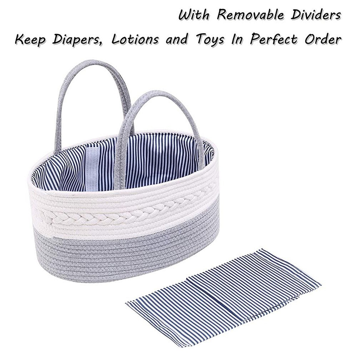 Little Story Little Story - Cotton Rope Diaper Caddy - Grey