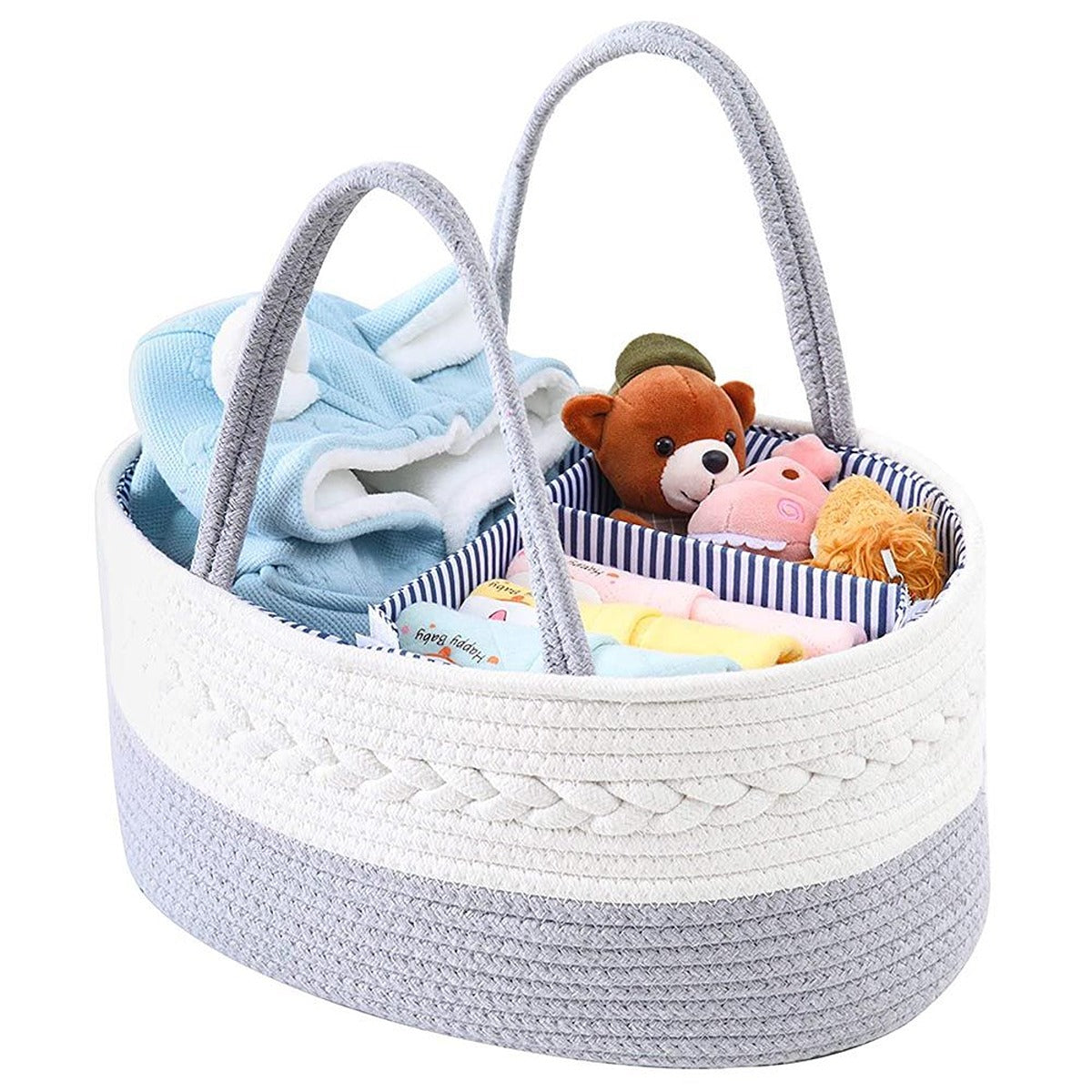 Little Story Little Story - Cotton Rope Diaper Caddy - Grey