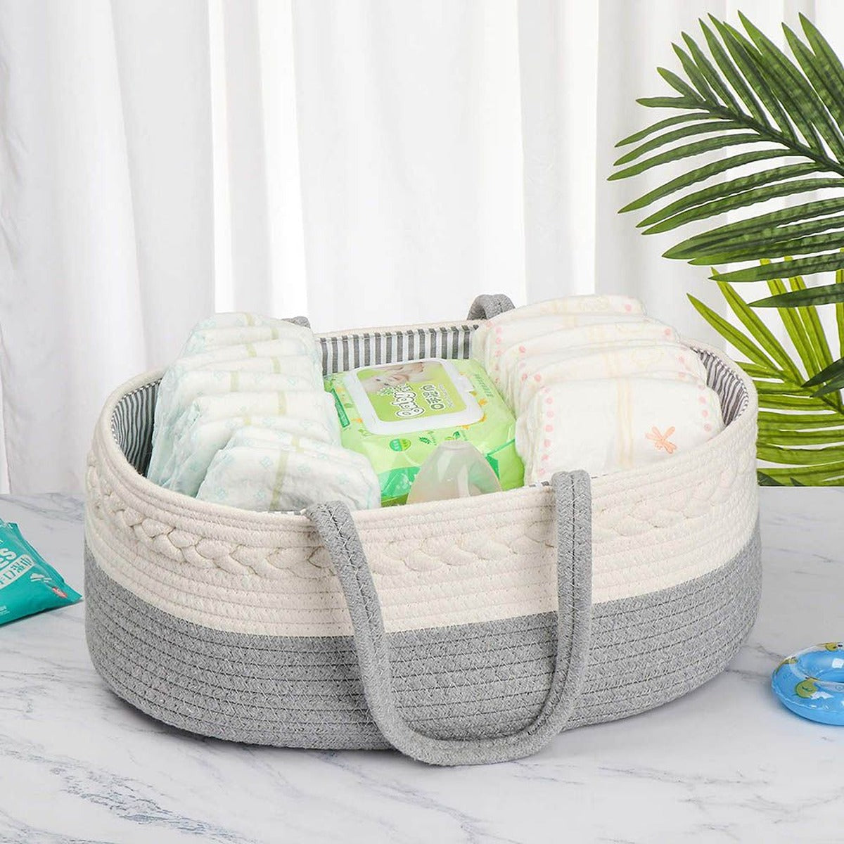Little Story Little Story - Cotton Rope Diaper Caddy - Grey