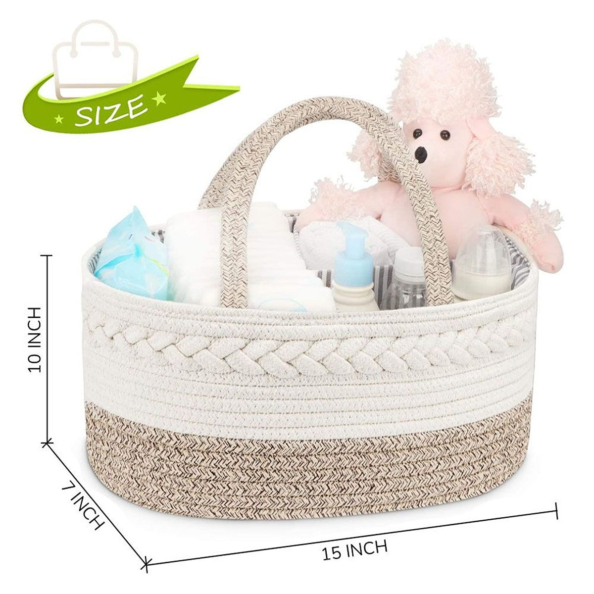 Little Story Little Story - Cotton Rope Diaper Caddy - Ivory