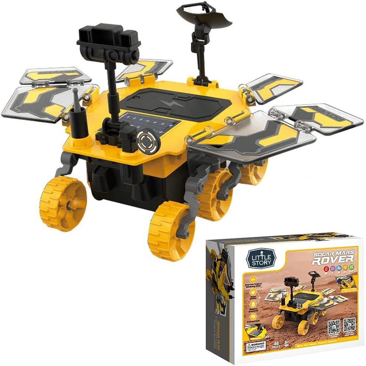 Little Story Little Story DIY Solar Mars Exploration Rover 46 Pcs STEM Series Yellow
