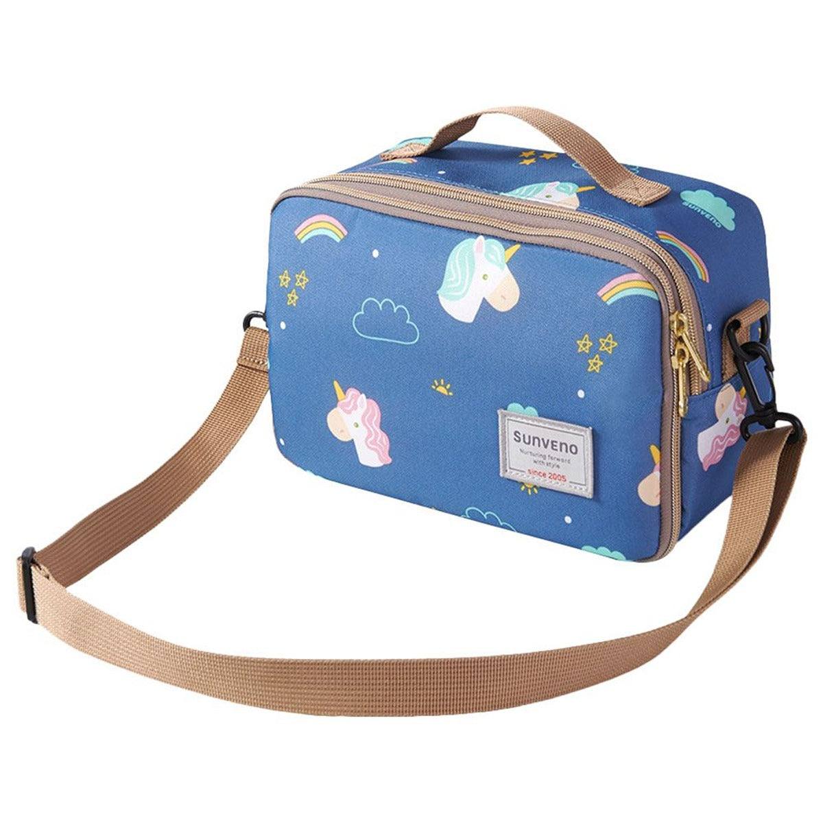 Sunveno Sunveno - Diaper Changing Clutch w/ Mat - Unicorn Blue
