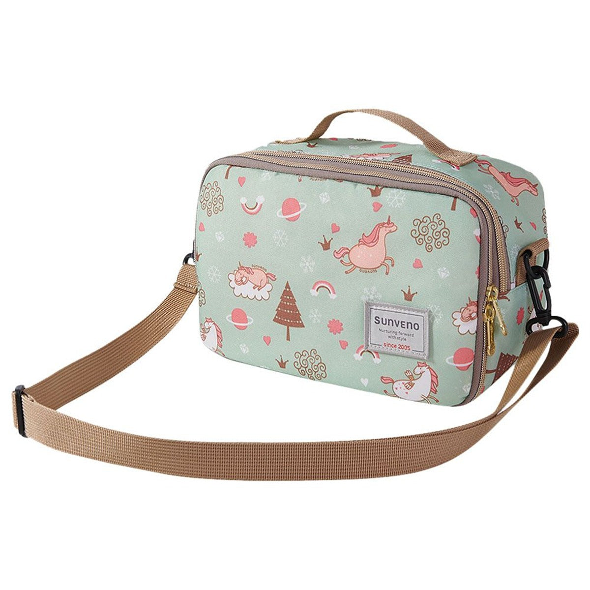 Sunveno Sunveno - Diaper Changing Clutch w/ Mat - Green Dream