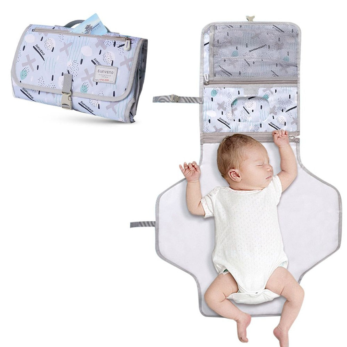 Sunveno Sunveno - Diaper Changing Pad Clutch Kit - Blue