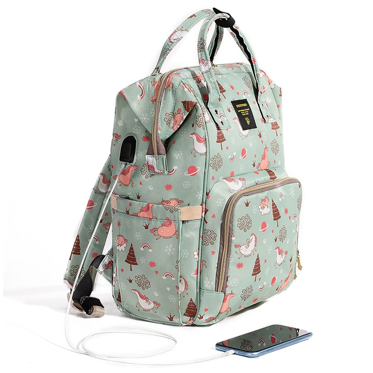 Sunveno Sunveno - Diaper Bag Green Dream XL w/ Stroller Hooks