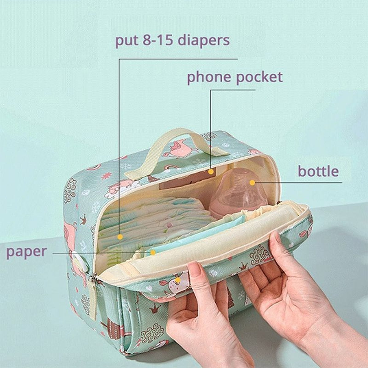 Sunveno Sunveno -  Diaper Changing Clutch Kit Large - Green