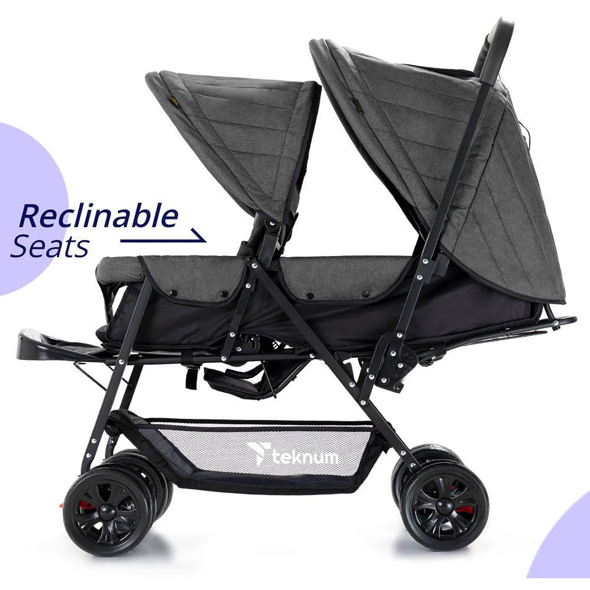 Teknum Teknum - Double Stroller Combo - Dark Grey