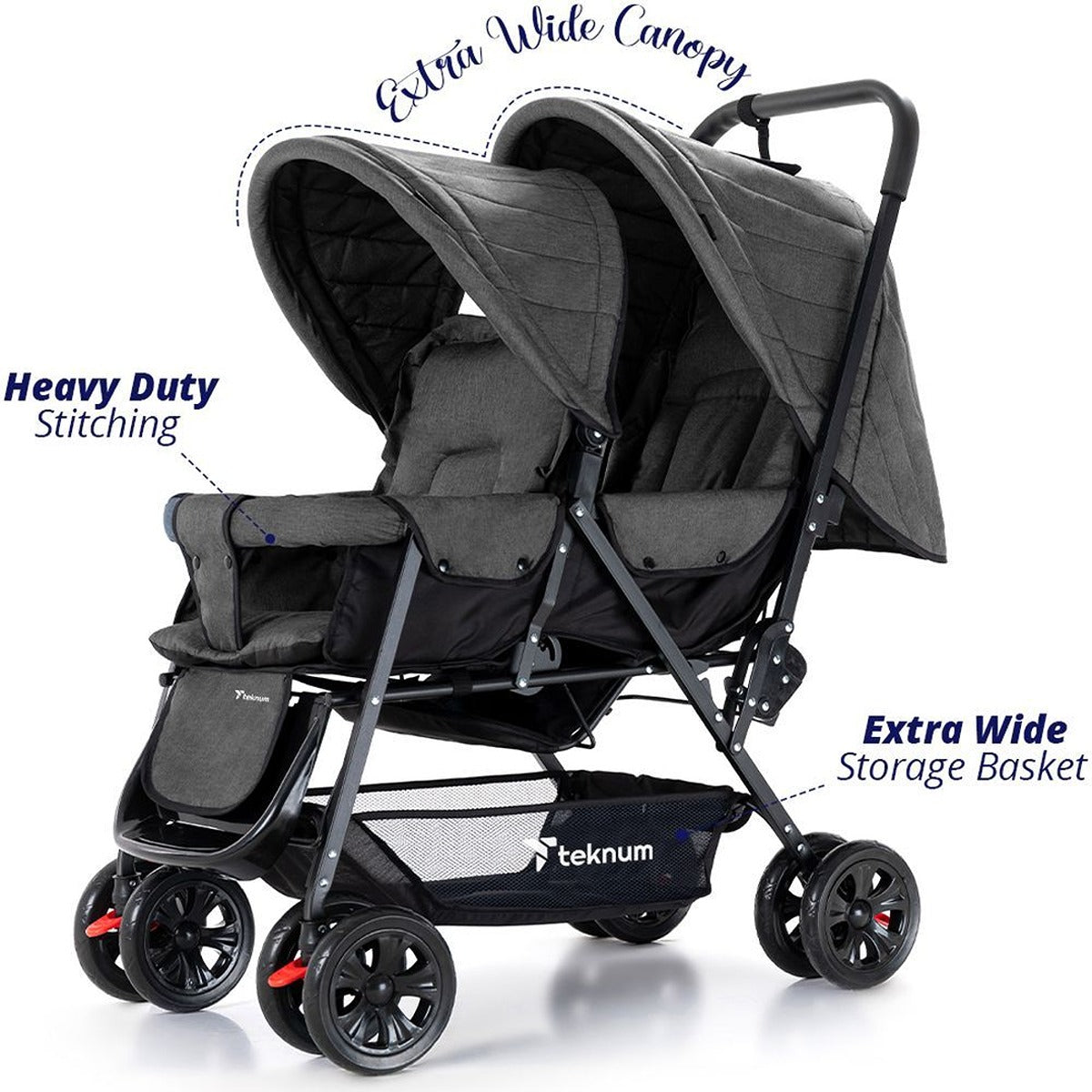 Teknum Teknum - Double Stroller Combo - Dark Grey