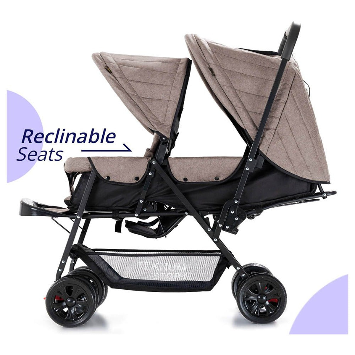 Teknum Teknum - Double Baby Stroller - Khaki