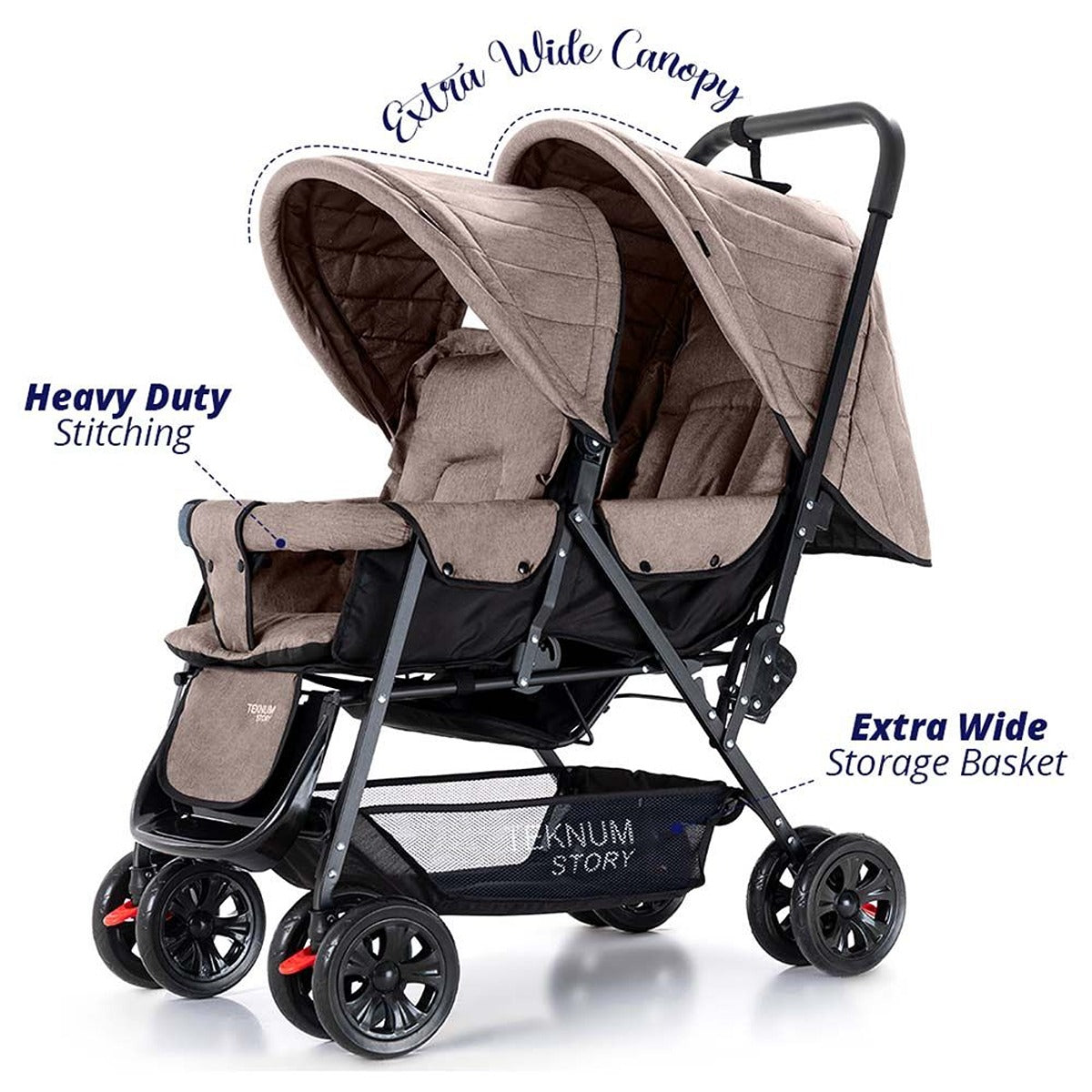 Teknum Teknum - Double Baby Stroller - Khaki