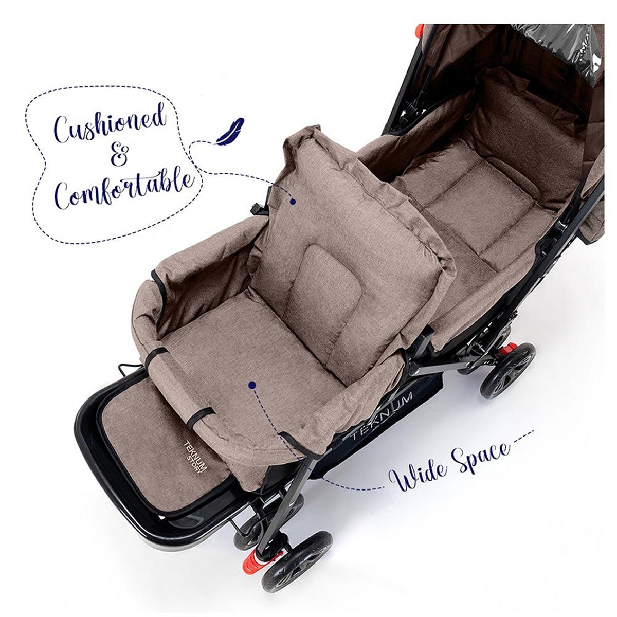 Teknum Teknum - Double Baby Stroller - Khaki
