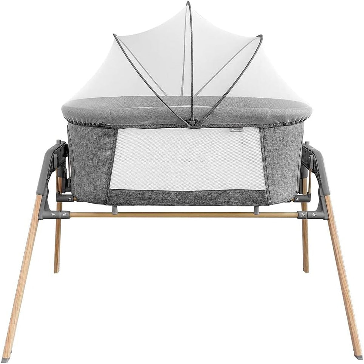 Teknum Teknum 3 IN 1 Baby Rocker Bassinet Infant Crib w Mosquito net Grey