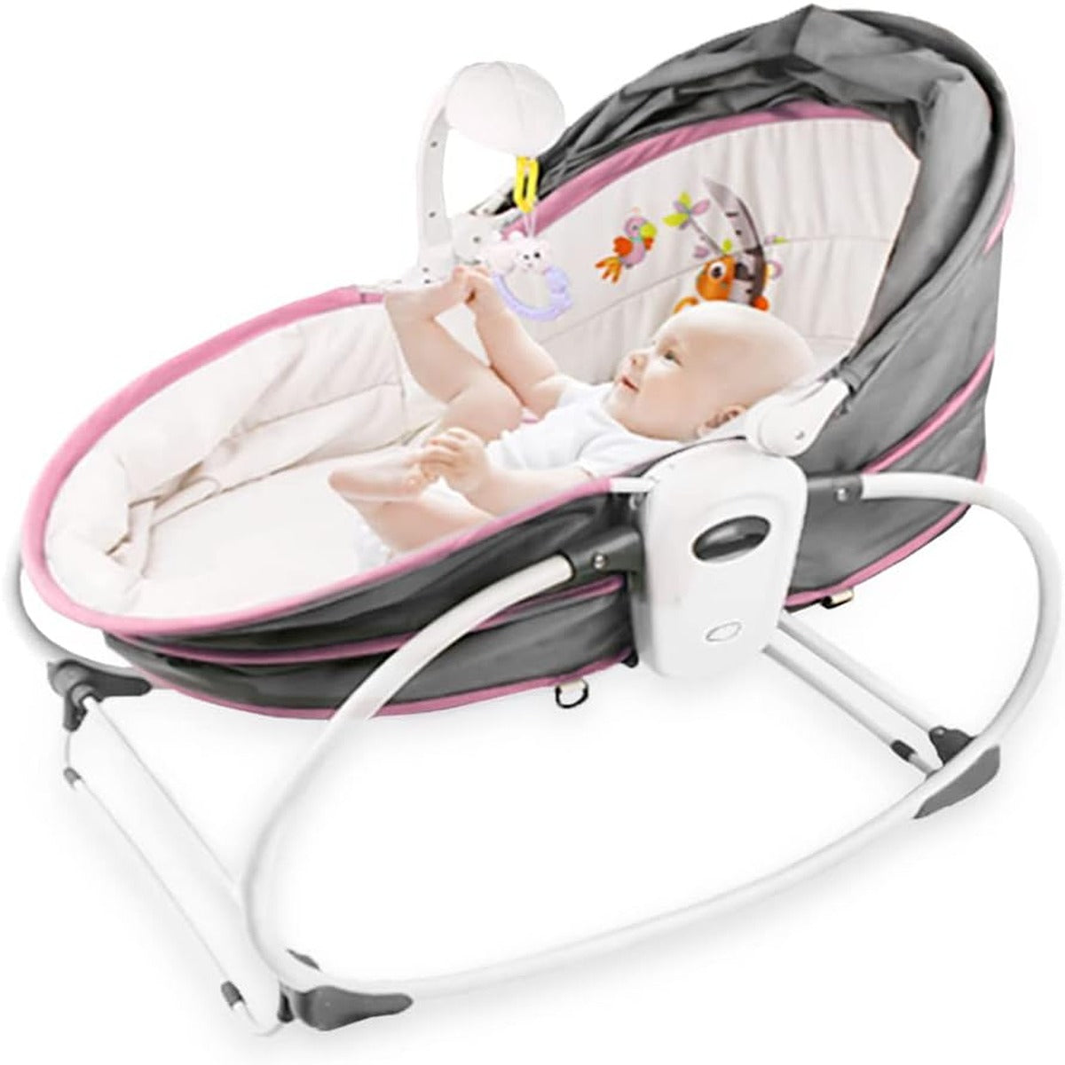 Teknum Teknum 5 in 1 Cozy Rocker Bassinet w Awning Mosquito net Pink