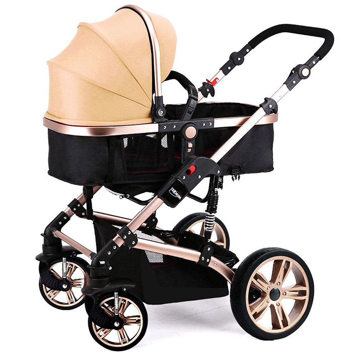 Teknum Teknum - 3-in-1 Pram Stroller, Diaper Bag &amp; Hooks Khaki Grey