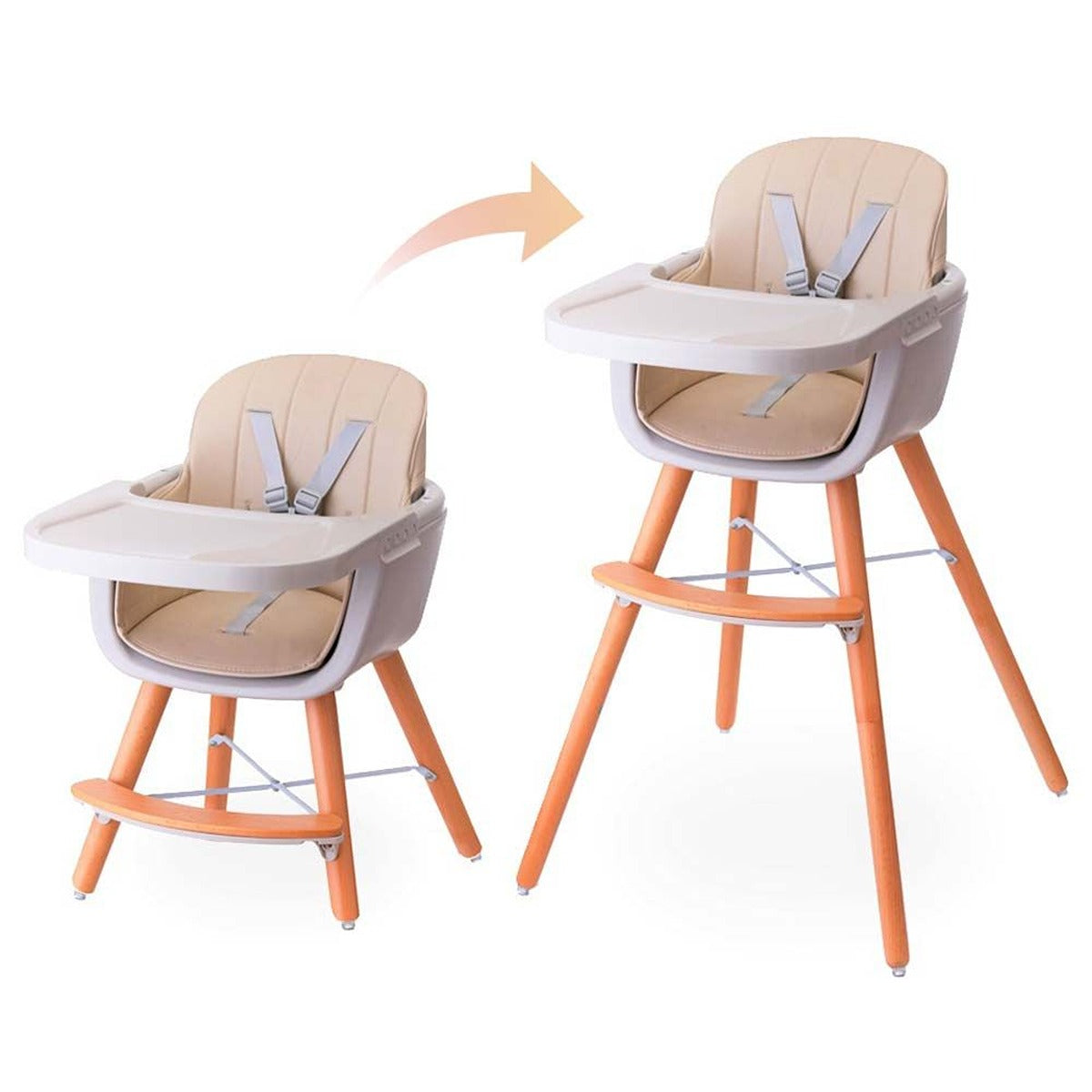 Teknum Teknum - Premium Dual Height Wooden High Chair - Ivory