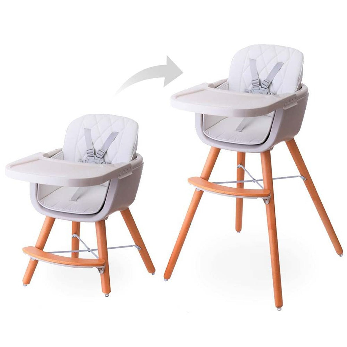 Teknum Teknum - Premium Dual Height Wooden High Chair - White