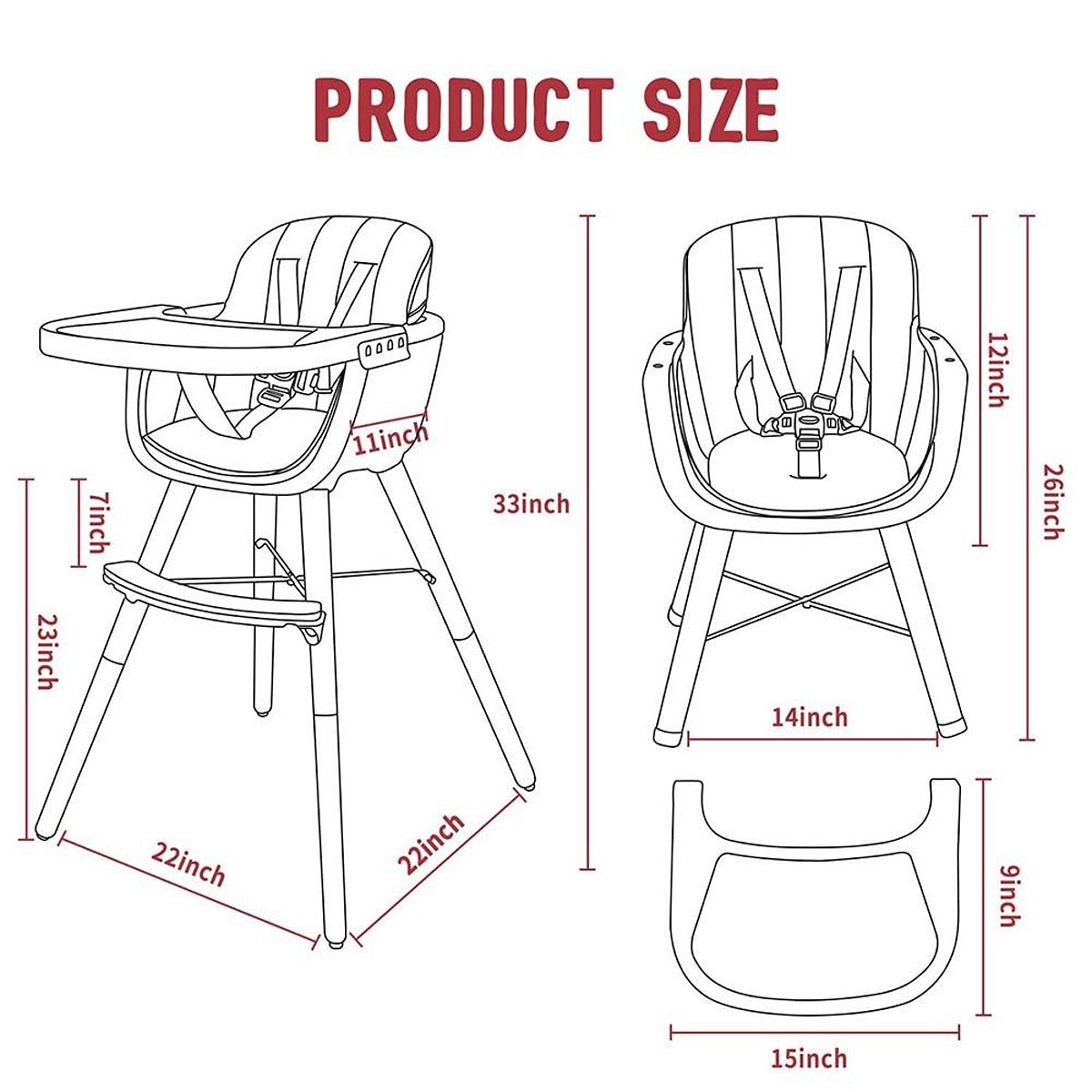 Teknum Teknum - Premium Dual Height Wooden High Chair - White
