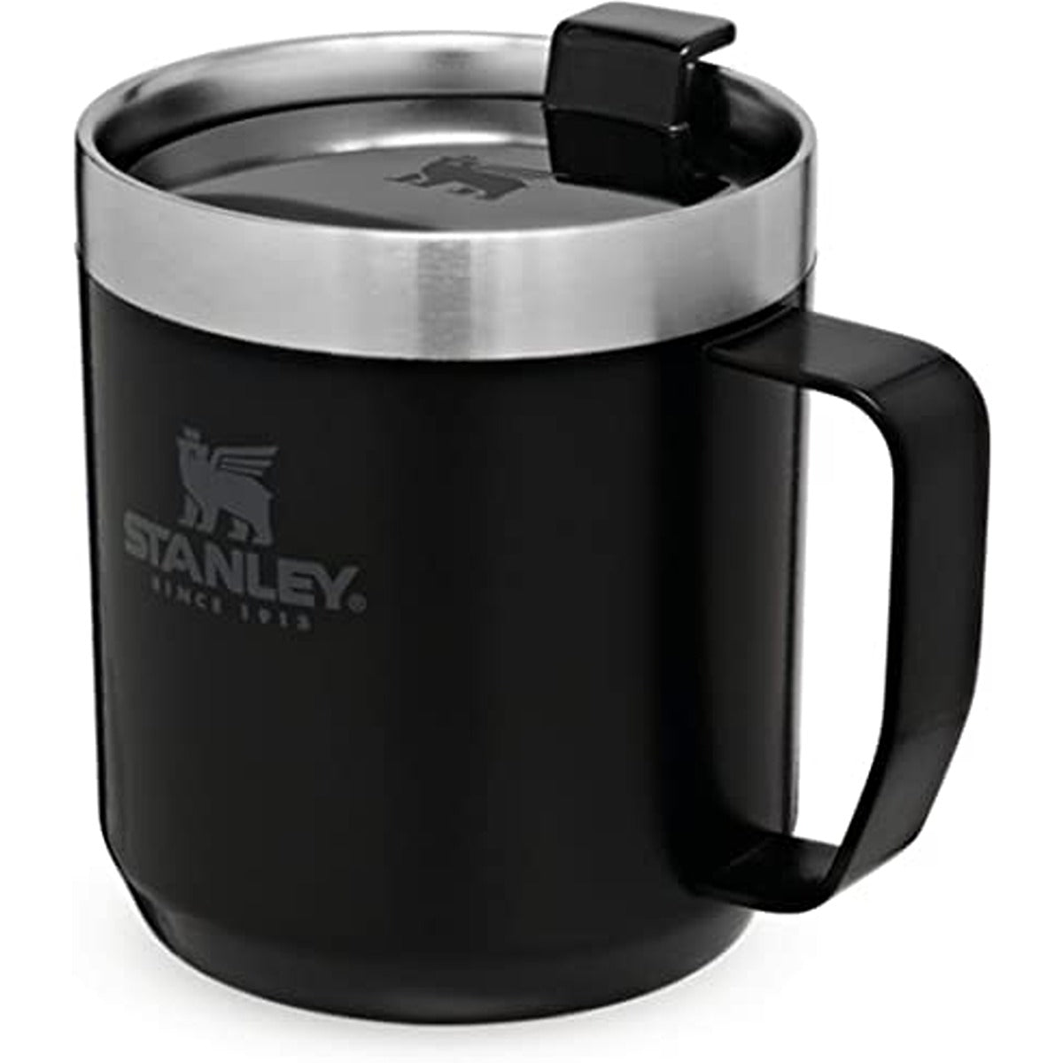Stanley Classic Legendary Camp Mug 0.35L / 12 OZ Matte Black â€“ Double-wall vacuum insulation | Stainless steel camp mug | BPA-free thermal cup | Dishwasher safe | Single server brewer compatible