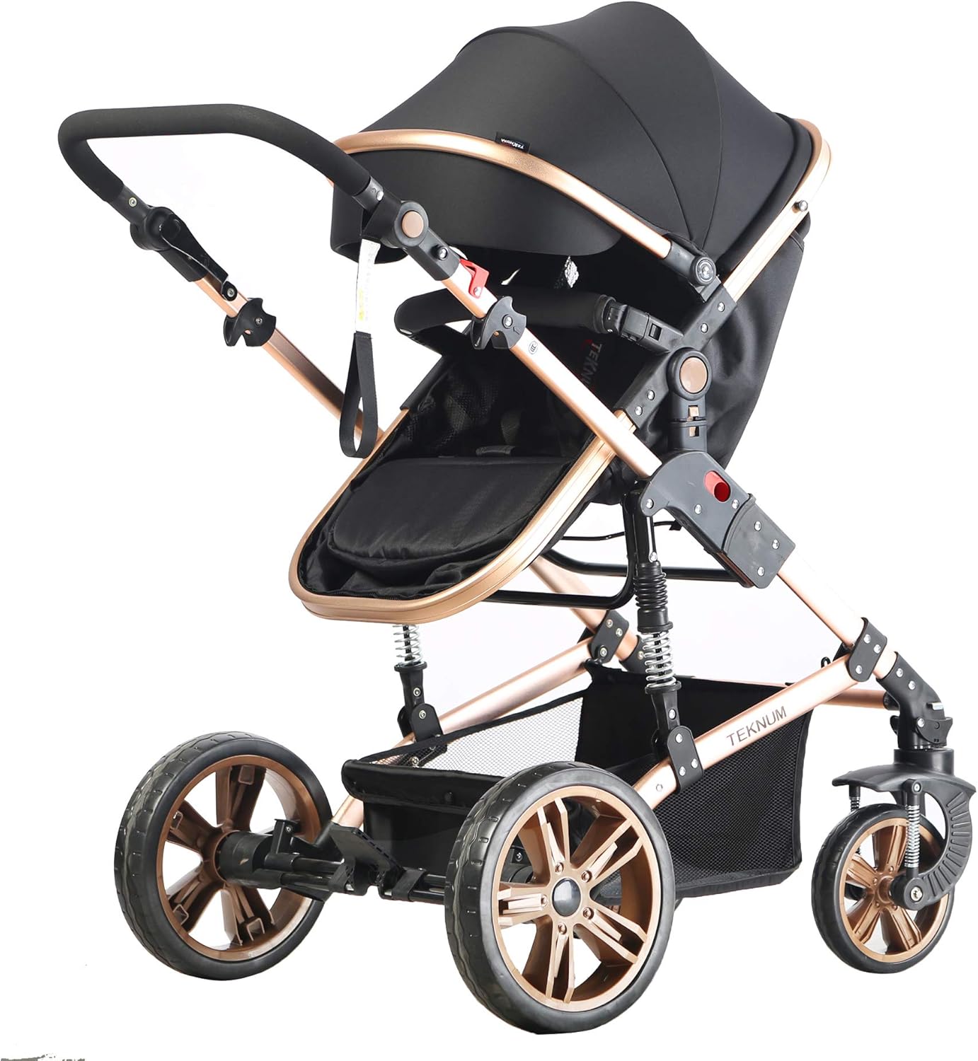 Teknum Teknum 3-In-1 Pram Stroller &amp; Diaper Bag Bundle - Black