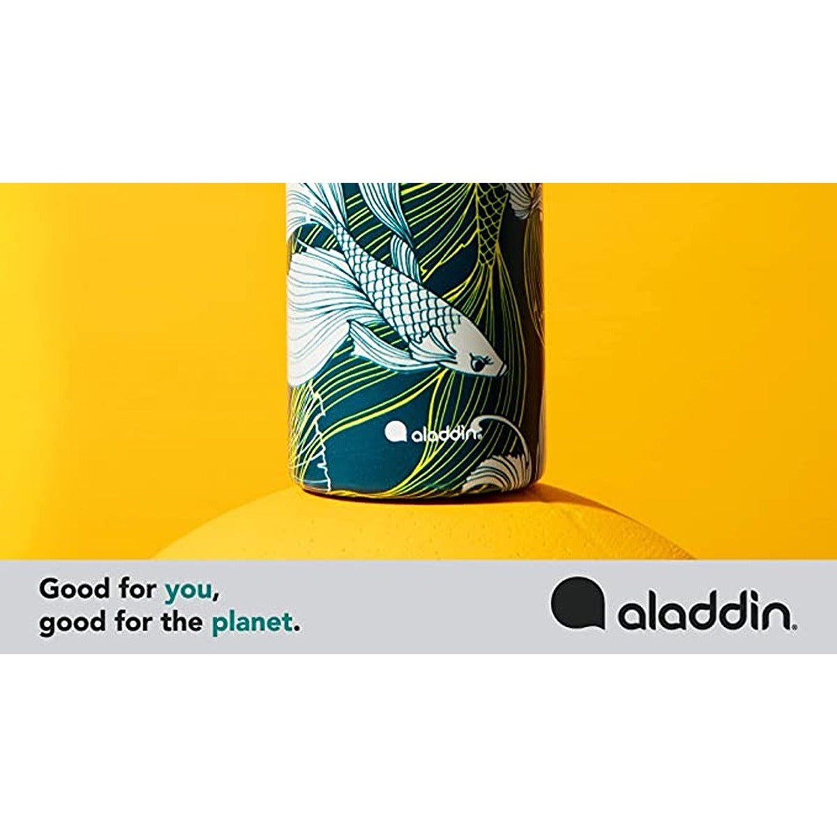 Aladdin Chilled Thermavac Wtr Btl 0.55L Goldfish Green