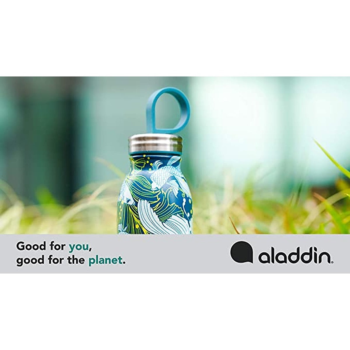 Aladdin Chilled Thermavac Wtr Btl 0.55L Goldfish Green