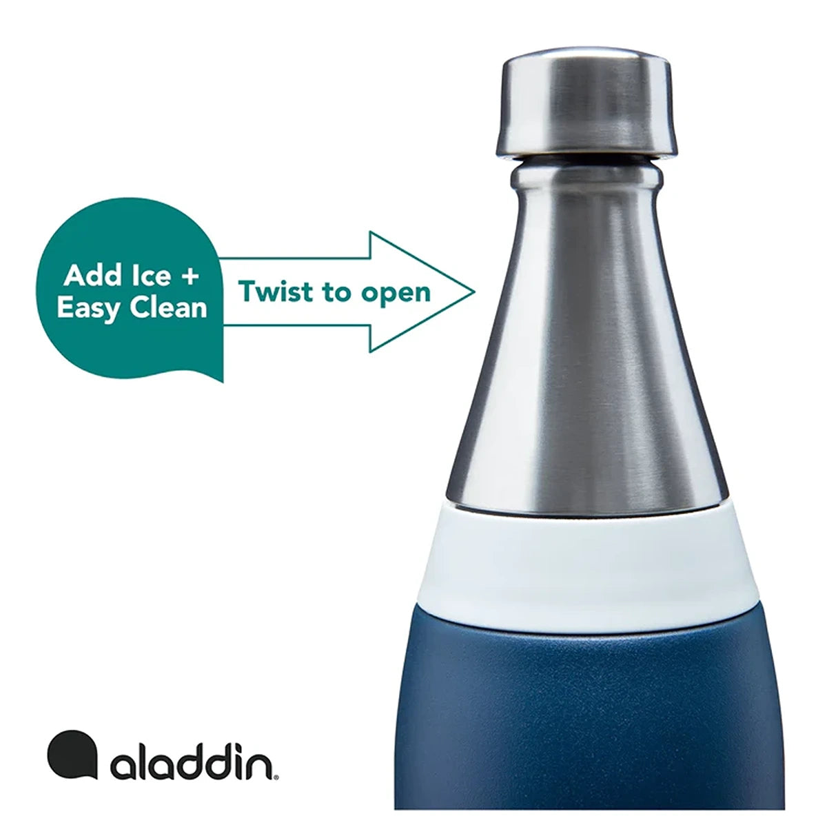 Aladdin Fresco Thermavac Wtr Btl 0.6L Deep Navy