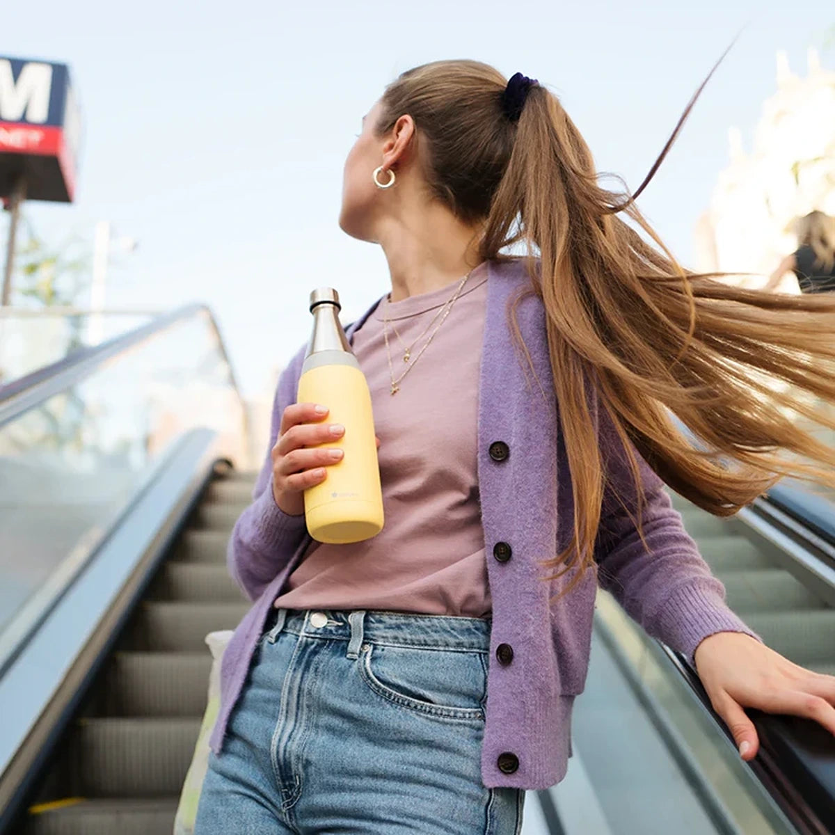 Aladdin Fresco Thermavac Wtr Btl 0.6L Lemon Ylw