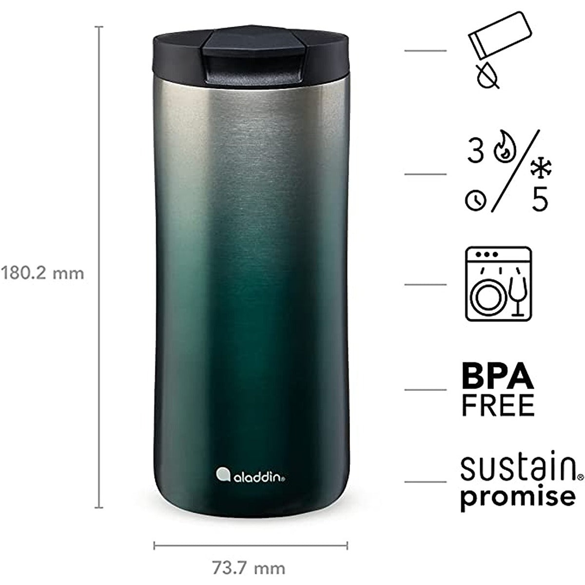 Aladdin .35L Urban Thermavac Mug Gradient Green Emea